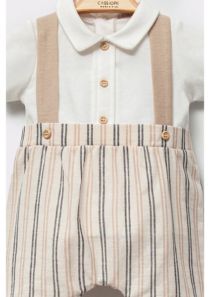 Pamuklu Polo Yaka Çizgili Yazlık Bayramlık Erkek Bebek Kısa Şort Tulum fiyatları