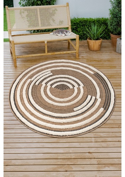 Marakeş Dekoratif Modern Yuvarlak Kabartmalı Dokuma Halı 674/SİYAH/200X200 fiyatları