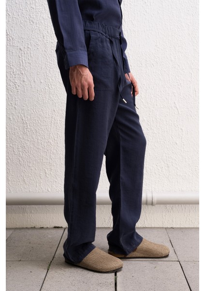Dökümlü Jogger Lacivert Pantolon