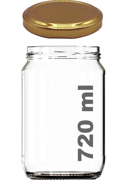 720 ml Metal Kapaklı Bal Kavanozu 720 cc Şeffaf Konserve Kavanoz 1 Adet (1 kg Bal Alır)