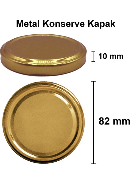 720 ml Metal Kapaklı Bal Kavanozu 720 cc Şeffaf Konserve Kavanoz 1 Adet (1 kg Bal Alır)
