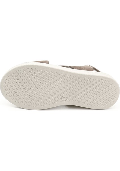 Kadın Vizon Süet Çapraz Bantlı Hakiki Deri Comfort Sandalet