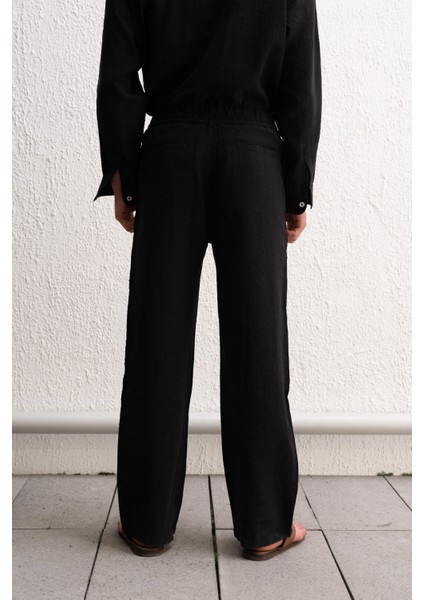 Dökümlü Jogger Siyah Pantolon