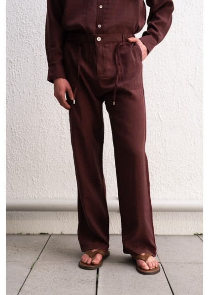 Dökümlü Jogger Bordo Pantolon