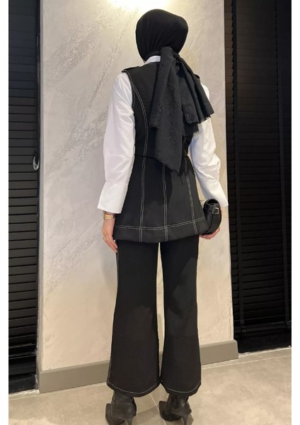 Kadın Gömlek Yelek Pantolon Tesettür Üçlü Takım fırsatları