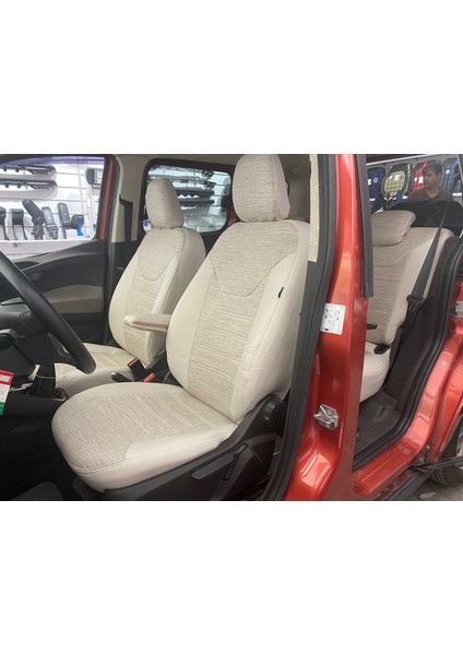Ford Courier Araca Özel Oto Koltuk Kılıfı - Keten ve Deri