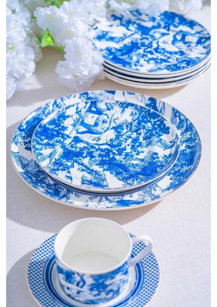 Destinee 6 Kişilik 19 Parça Porselen Pasta-Ikram Seti NCY-07080 fiyatları