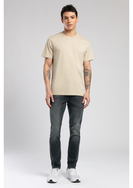 Baselo Erkek O Yaka T-Shirt Bej