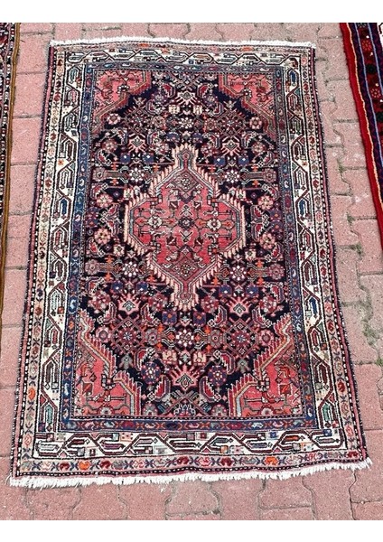 110 x 158 cm Küçük Boy Iran Halısı Ender Desenli El Dokuma Yün Dekoratif Antik Halı