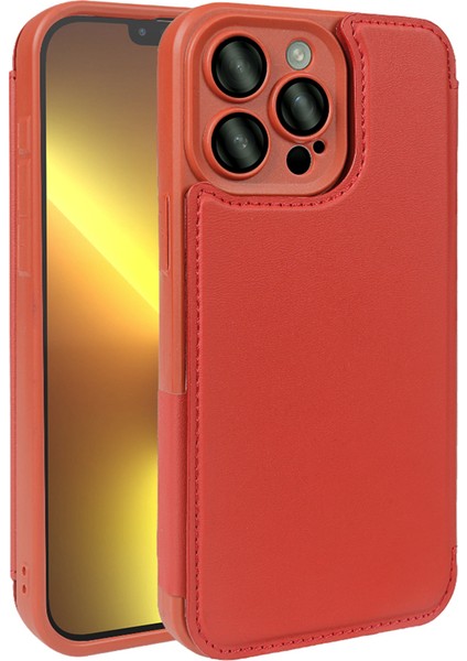 iPhone 13 Pro Kickstand Rfıd Engellemeli Manyetik Kapaklı Telefon Kapağı (Yurt Dışından)