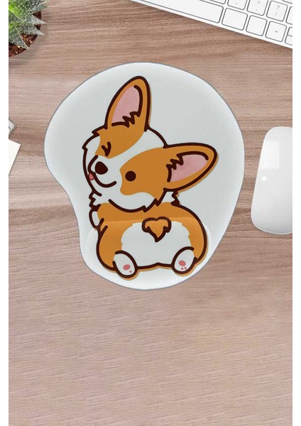 Komik Köpek Desenli, Bilek Destekli, Konforlu, Mouse Pad, Bilgisayar Faresi Aksesuarı