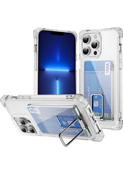 iPhone 13 Pro Tpu + Akrilik Telefon Kılıfı ve Kickstand Kart Tutacağı (Yurt Dışından)