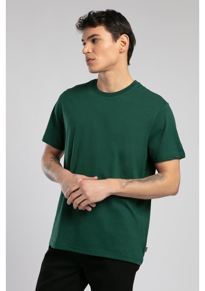 Baselo Erkek O Yaka T-Shirt Zümrüt modelleri