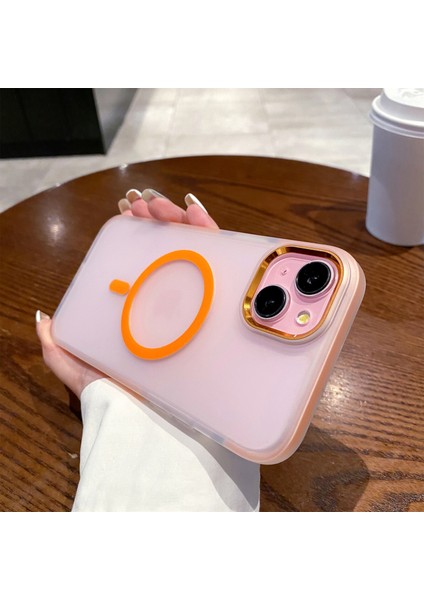 iPhone 15 Tpu + Pc Magsafe ile Uyumlu Şeffaf Mat Telefon Kılıfı (Yurt Dışından)