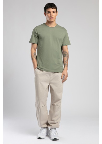 Baselo Erkek O Yaka T-Shirt Haki