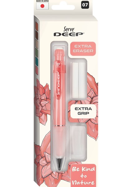 Deep Kalem Grıp Silgi Yedekli Set 07Mm Mercan