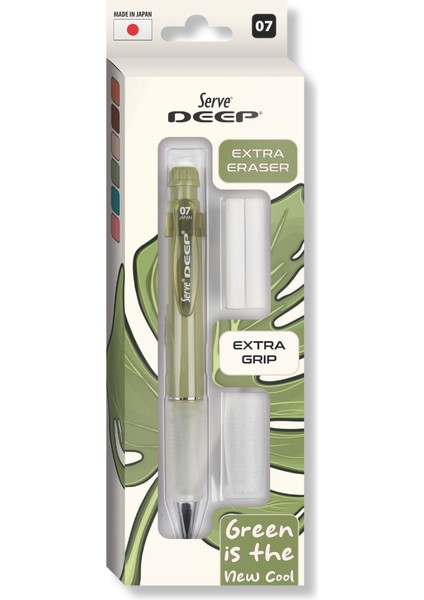 Deep Kalem Grıp Silgi Yedekli Set 07Mm Yeşil