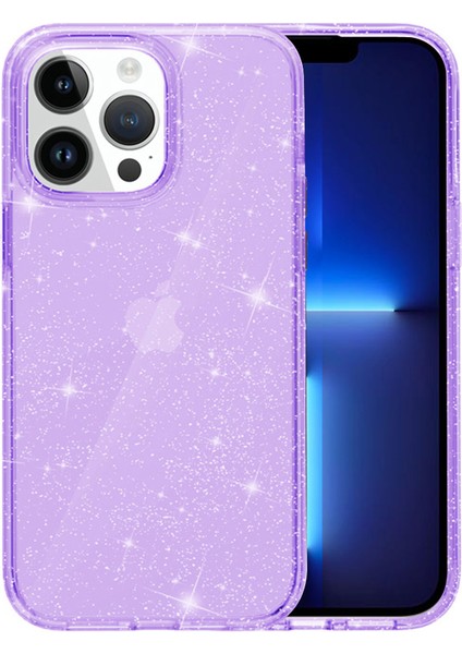 iPhone 13 Pro Max Şeffaf Parlak Pudra Parıltılı Parlak Yumuşak Tpu + Sert Pc Arka Kapak (Yurt Dışından)