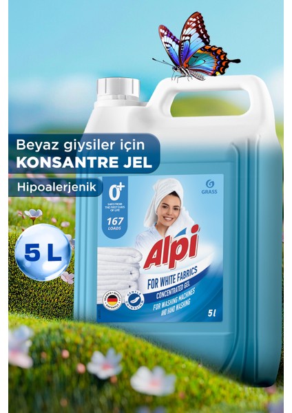 White Jel Deterjan 5 Lt (167 Yıkama) - Beyaz Çamaşırlar İçin Özel Formül
