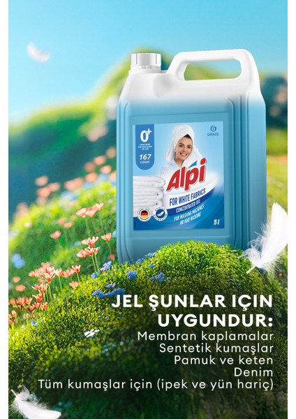 White Jel Deterjan 5 Lt (167 Yıkama) - Beyaz Çamaşırlar İçin Özel Formül