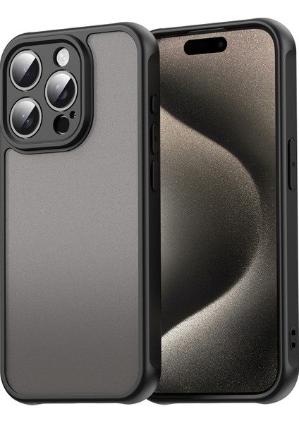 iPhone 15 Pro Max Düşmeye Dayanıklı Hava Yastıkları Buzlu Saydam Pc + Tpu Telefon Arka Kapağı (Yurt Dışından)