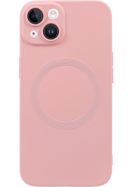 iPhone 15 Temperli Cam Lens Koruyuculu Sıvı Silikon Telefon Kılıfı (Yurt Dışından)