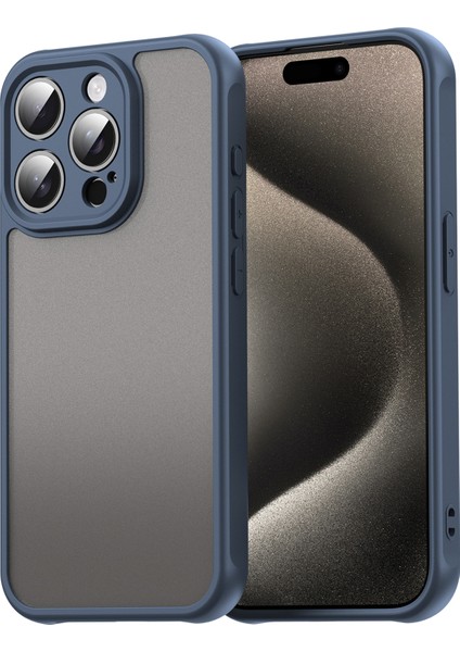Apple iPhone 15 Pro Düşmeye Dayanıklı Hava Yastıkları Buzlu Saydam Pc + Tpu Telefon Arka Kapağı (Yurt Dışından)