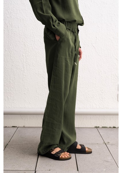 Dökümlü Jogger Haki Pantolon fırsatları