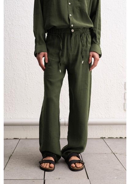 Dökümlü Jogger Haki Pantolon indirimleri