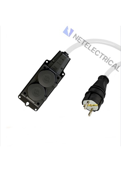 Kauçuk 2'li Topraklı Grup Priz Uzatma Kablosu 95 Metre 3x1.5 mm² Ttr Beyaz Kablolu fırsatları