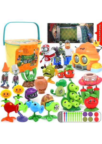 Plants Vs Zombies Oyuncakları Komple Hediye Seti Çıkarılabilir Model (Yurt Dışından)