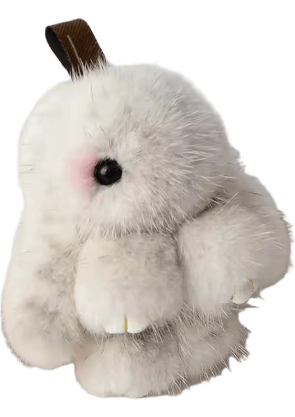 Sevimli Tavşan Vizon Kürk Anahtarlık Yüzükler Doğum Günü Hediyesi Kız Aksesuarları Kadın Çanta Süsleri Biblolar Peluş Renk: Çapraz Vizon Kürk / Boyut: 8 cm (Yurt Dışından)