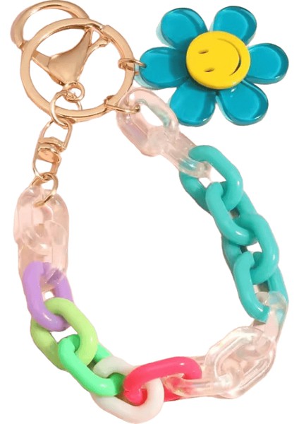 Akrilik Plastik Bağlantı Zinciri Anahtarlık Macaron Rengi Kızlar El Yapımı Anahtarlık Hediyeler Çanta Charms Renk: E5024 / Mücevher Rengi: Rastgele (Yurt Dışından)