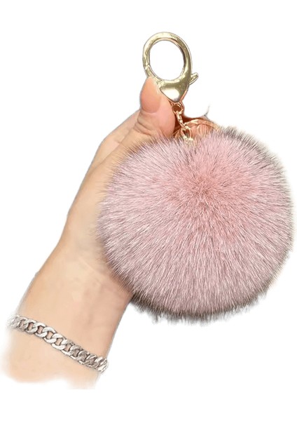 9cm Gerçek Tilki Kürk Top Anahtarlıklar Kadınlar Kızlar Yumuşak Peluş Ponpon Kolye Anahtar Zincirleri Yüzükler Anahtarlık Tutucu Charm Çanta Hediyeleri Renk:e (Yurt Dışından)