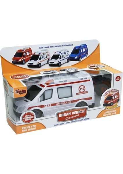 Oyuncak Uz.kumandalı Araba Ful Fonksiyon Sprinter Ambulans, Polis, Itfaiye Jandarma Araçları 20CM