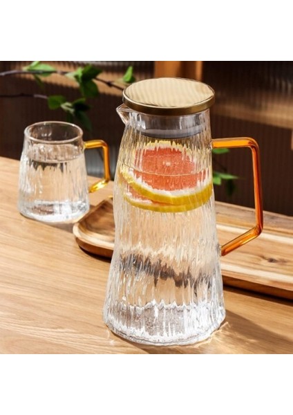Çelik Kapaklı Cam Sürahi 1800 ml