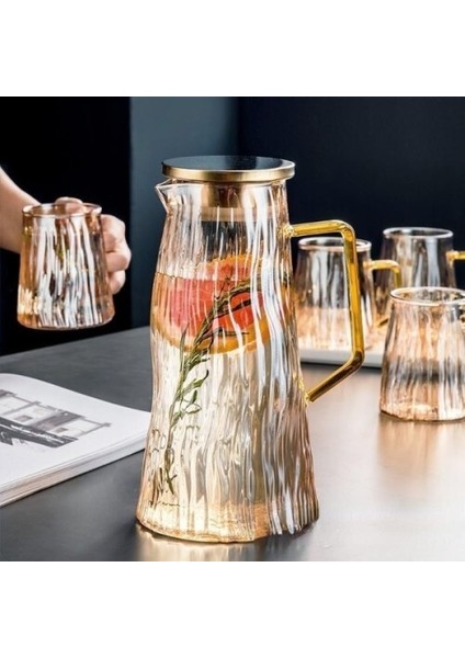 Çelik Kapaklı Cam Sürahi 1800 ml