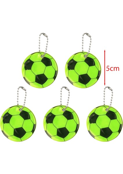 5/20PCS Futbol Yansıtıcı Anahtarlık Gece Güvenliği Anahtarlık Çantalar Sırt Çantası Kolye Reflektör Şeyler Trafik Securi Renk: Futbol / Boyut: 20 Adet (Yurt Dışından)