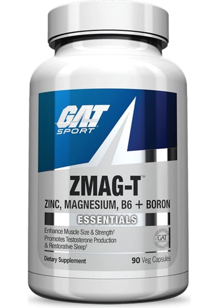Essentials Zmag-T Zinc, Magnesium, B6 + Boron, 90 Veg Capsules.made In Usa