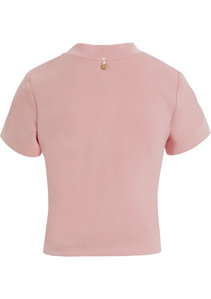 Metal Aksesuarlı Pembe T-Shırt modelleri