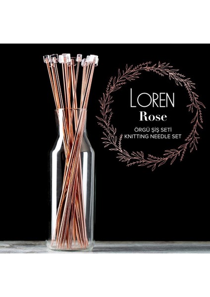Rose 35CM Örgü Şişi Seti