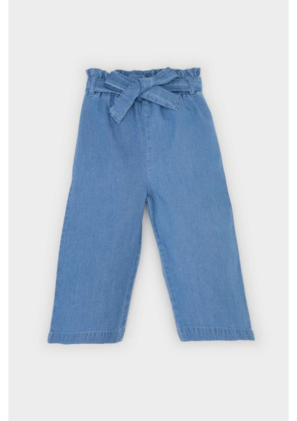 Kız Bebek Paperbag Düz Paça Jean Pantolon E2911A525SP