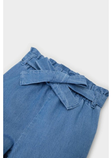 Kız Bebek Paperbag Düz Paça Jean Pantolon E2911A525SP