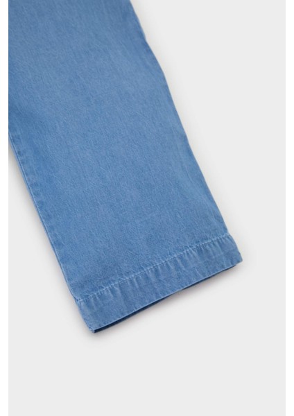 Kız Bebek Paperbag Düz Paça Jean Pantolon E2911A525SP