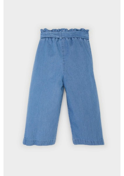 Kız Bebek Paperbag Düz Paça Jean Pantolon E2911A525SP