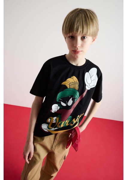 Erkek Çocuk Looney Tunes Bisiklet Yaka Kısa Kollu Tişört E3108A825SM