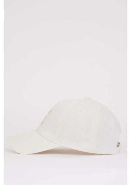 Kadın Nakışlı Keten Cap Şapka B7809AX25SM modelleri