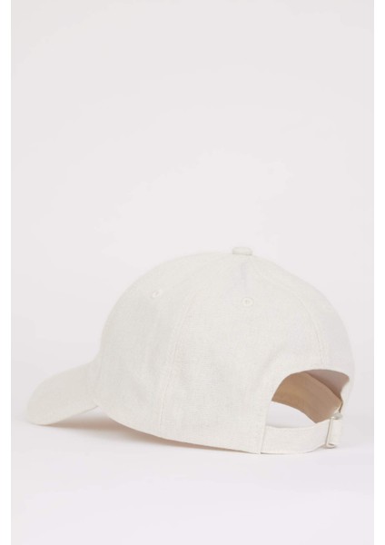 Kadın Nakışlı Keten Cap Şapka B7809AX25SM fırsatları