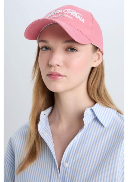 Kadın Etiket Baskılı Dokuma Beyzbol Basketbol Şapkası D7993AX25SM