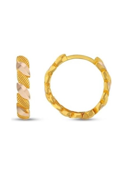 Altın Halka Küpe - 14K - 2.84GR
